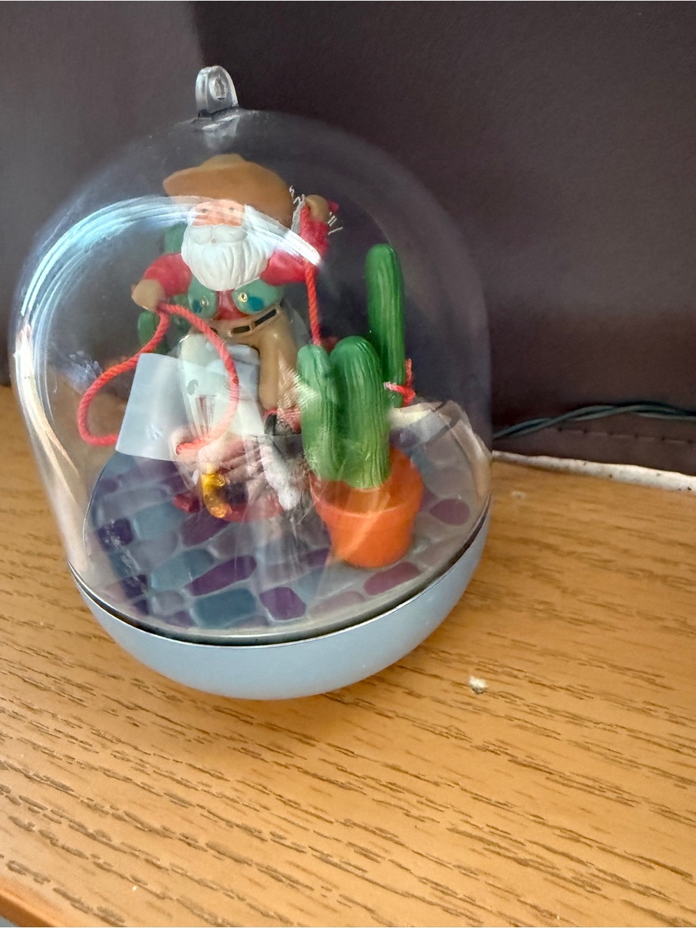 Vintage Hallmark Keepsake Magic Ornament 1993 Home on the Range Rocking Santa